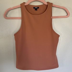 Express Body Contour High Compression High Neck Cropped Tank - XS